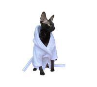 Kotomoda Cat's Bathrobe for Sphynx and naked cats (Medium,White)
