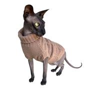 Kotomoda Cat's Turtleneck Mocha Mosse. 100% Cashmere for Sphynx and naked cats (Small)