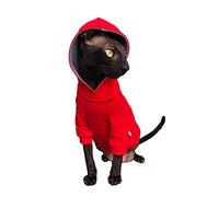 Kotomoda Sphynx Cat's Hoodie InRed Naked Cat Hairless Cat Clothes (L)