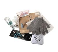 Kotomoda Sphynx Kitten Care Kit (Spa Box № 2) - Hairless Cat Bathing & Grooming Starter Set: 120 ml Foam-Pump Shampoo, Wet Wipes, Bathing Gloves, Nail Clippers, Shower Caps, Toothbrush