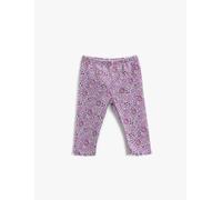Koton Baby Girls' Floral Leggings Elastic Waistband, LILA Design(3D7), 18-24 Months
