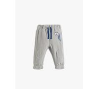 Koton Babyboy's Fleece Jogger Sweatpants Drawstring Applique Detail Tiger Printed, Grey(026), 9-12 Months