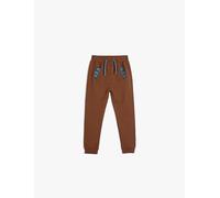 Koton Babyboy's Jogger Sweatpants Applique Detail Drawstring Brushed Interior Cotton, Brown(513), 6-9 Months