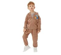 Koton Babyboy's Jogger Sweatpants Pocket Detail Drawstring Cotton Mix, Brown(540), 6-9 Months