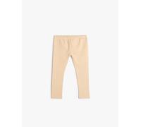 Koton Babygirl's Basic Leggings Cotton Elastic Waistband, Beige(050), 6-9 Months