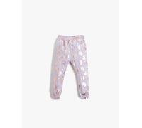 Koton Babygirl's Unicorn Printed Gleamy Jogger Sweatpants Drawstring Brushed Interior, LILA Design(3D5), 2-3 Years