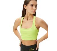 Koton Women's Back Cross Straps Sports Bra with Cup Halter Neck, Yellow(186), S