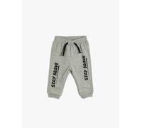 Koton Baybboy's Jogger Sweatpants Printed Detail Drawstring Pocket Brushed Interior, Grey(023), 9-12 Months