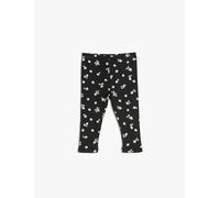 Koton Baybgirl's Leggings Flower Printed Bowtie Detail Ribbed Cotton, Anthracite Design(9D2), 18-24 Months