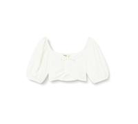 Koton Crop Blouse Short Puff Sleeve Front Shirred Blouse,
