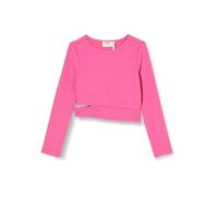 Koton Girls's Long Sleeve Blouse Cut Out Detail Crew Neck Ribbed, Pink (255), 9-10 Years