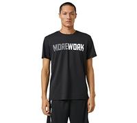 Koton Men's Basic Sports T-Shirt Slogan Printed Crew Neck, Black (999), L