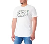 Koton Men's Basic T-Shirt Camouflage Printed Crew Neck, White (000), XL