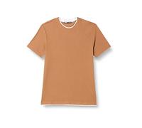 Koton Men's Basic T-Shirt Crew Neck Short Sleeve, Brown (517), S