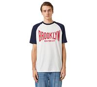 Koton Men's College T-Shirt Raglan Print Crew Neck Short Sleeve, White (001), S