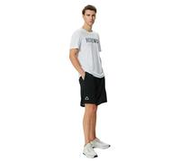 Koton Men's Elastic Waist Slogan Printed Pocket Sport Shorts, Black(999), XL