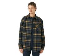 Koton Men's Long Sleeve Pocket Detail Classic Neck Plaid Shirt, 7c0 (Navy Check), L