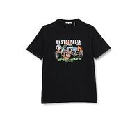 Koton Men's Printed T-Shirt Race Themed Crew Neck Short Sleeve, Black (999), S