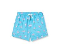 Koton Men's Sea Shorts Flamingo Printed Drawstring Pocket Detailed Swim Trunks, Mint Design(911), S