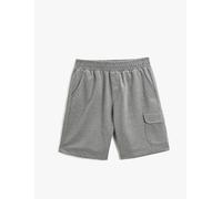 Koton Men's Oversized Cargo Shorts Elastic Waist Pocket Detailed, Grey Melange(GRM), S