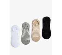 Koton Women's 4-Pack No Show Multicolor Socks Set, Black(999), One Size