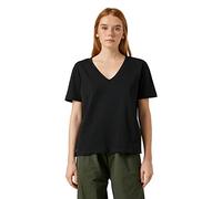 Koton Women's Basic V Neck Short Sleeve T-Shirt, Black (999), M