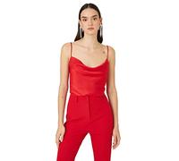 Koton Women's Bluse Schultergurten mit Details auf der Rückseite Blouse, Rot (410), 12 (M)