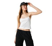 Koton Women's Cotton Slim Fit Crew Neck Ribbed Tank Top, Ecru (010), M