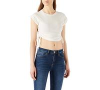 Koton Women's Crop Tank Top mit Rundhalsausschnitt Undershirt, Gebrochenes Weiß (001), S
