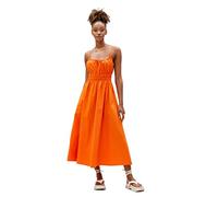 Koton Women's Gimped Spaghetti Strappy Cut Out Detail Midi Dress, Orange (200), 14
