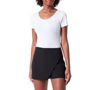 Koton Women's Mini Skort Envelop Asymmetric Cut Skirt, Black(999), 10