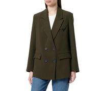 Koton Women's Pocket Detail Buttoned Double Breasted Oversized Blazer, Khaki(871), 10