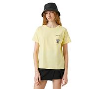 Koton Women's Short Sleeve Crew Neck Printed Cotton T-Shirt, Yellow (152), XS