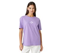 Koton Women's Short Sleeve T-Shirt Minimal Printed Crew Neck T-Shirt, Violett (393),