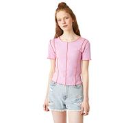 Koton Women's Short Sleeve T-Shirt, Pink (259), S
