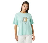 Koton Women's Short Sleeve T-Shirt Printed Crew Neck, Grün (786), XS