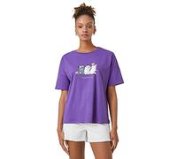 Koton Women's Short Sleeve T-Shirt Crew Neck Printed, Purple (348), S