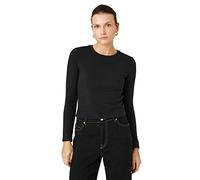 Koton Women's Silvery Long Sleeve T-Shirt, Schwarz (999), S