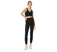 Koton Women's Sport Leggings Stitch Detail High Rise Casual Pants, Schwarz (999), M