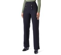 Koton Women's Straight Leg Buttoned High Rise Trousers Shorts, Black(999), 12