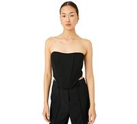 Koton Women's Strapless Corset Looking Torsolette Blouse, Black (999), 16