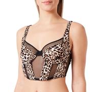 Koton Women's Underwired Non Padded Leopard Printed Bralette Bra, Black Design(9D9), 36B