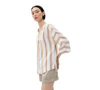 Koton Women's V Neck Blouse Pleated Detail, Brown Stripe(5s2), 10