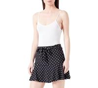 Koton Women's Voluminous Belted Polka-Dotted Mini Skort Shorts, Black Design(9D9), XL