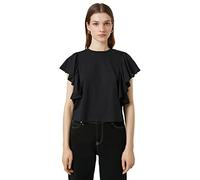 Koton Women's Voluminous Sleeve Crew Neck T-Shirt, Black (999), S