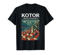 Kotor Montenegro Fortress Travel Vintage Fjord Adriatic Town T-Shirt
