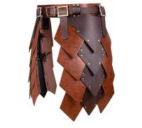 KOTORA Medieval Leg Thigh Armor Retro Trouser Skirt Armor with Belt Mercenary&Knights Cosplay Costume LARP Accessory, New-brown, Default