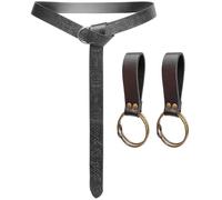 KOTORA Medieval Renaissance Belt Waistband Accessories Skirt Hike Keyring Mug Hook Loop for Renaissance Cosplay Costume, Belt Pattern-black, Default