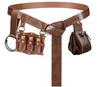 KOTORA Renaissance Costume Accessory Belt Pouch Purse Potion Bottle Belt Waist Set Retro Medieval Festival Ren Faire, Knight, Default