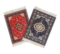 kotoyas Rug Mouse Pad, 2 Pack Woven Rug Bohemian Style Carpet Mouse Pad for Table Décor